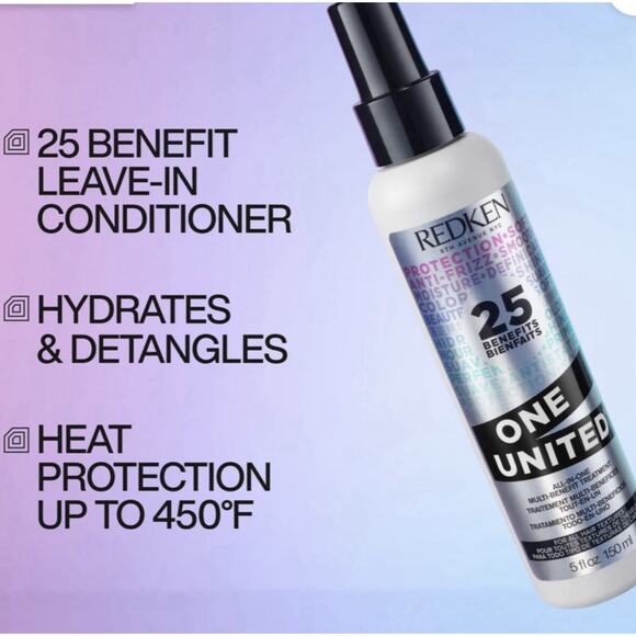 Redken One United Leave-In Treatment 13.5oz – 25 Benefits, All-In-One Care - Picture 3 of 7